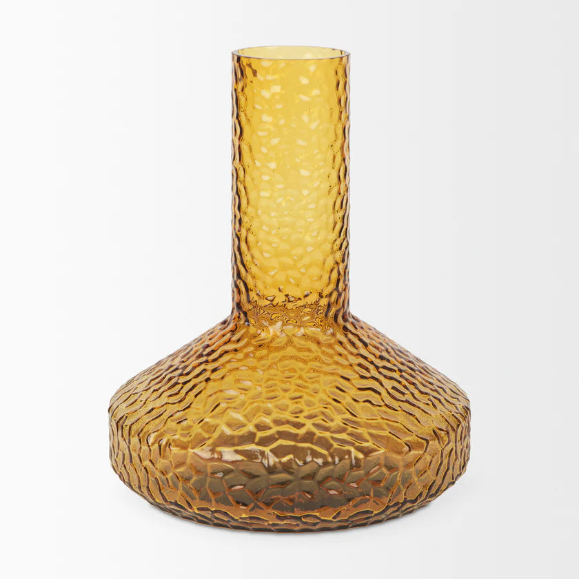 Jolene Tall Amber Glass Vase