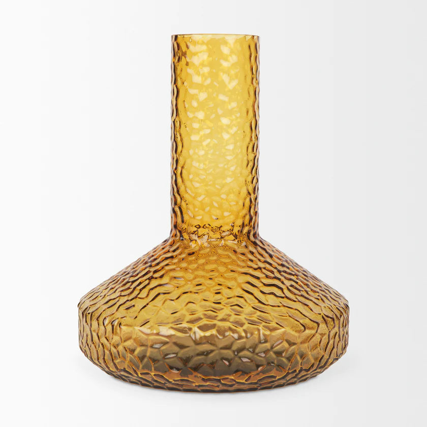 Jolene Tall Amber Glass Vase