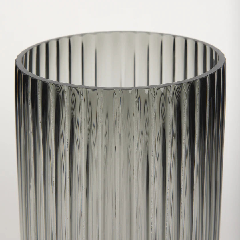 Dawn Tall Smokey Black Glass Vase