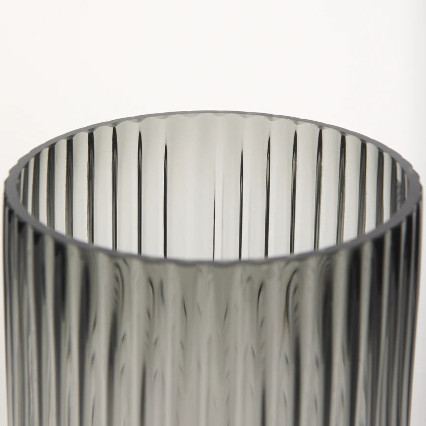 Dawn Tall Smokey Black Glass Vase