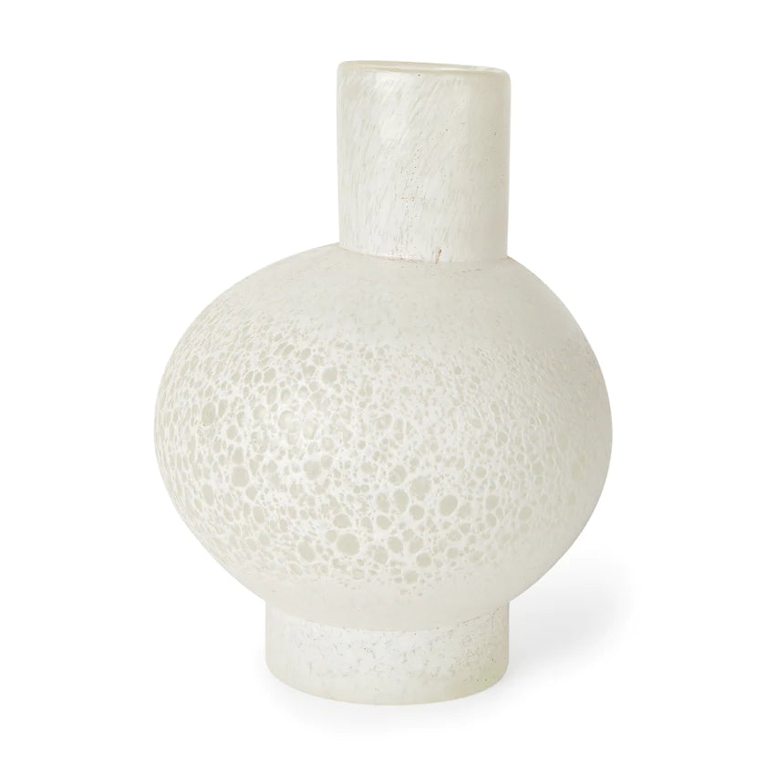 Heket Short White Glass Vase