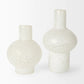 Heket Short White Glass Vase