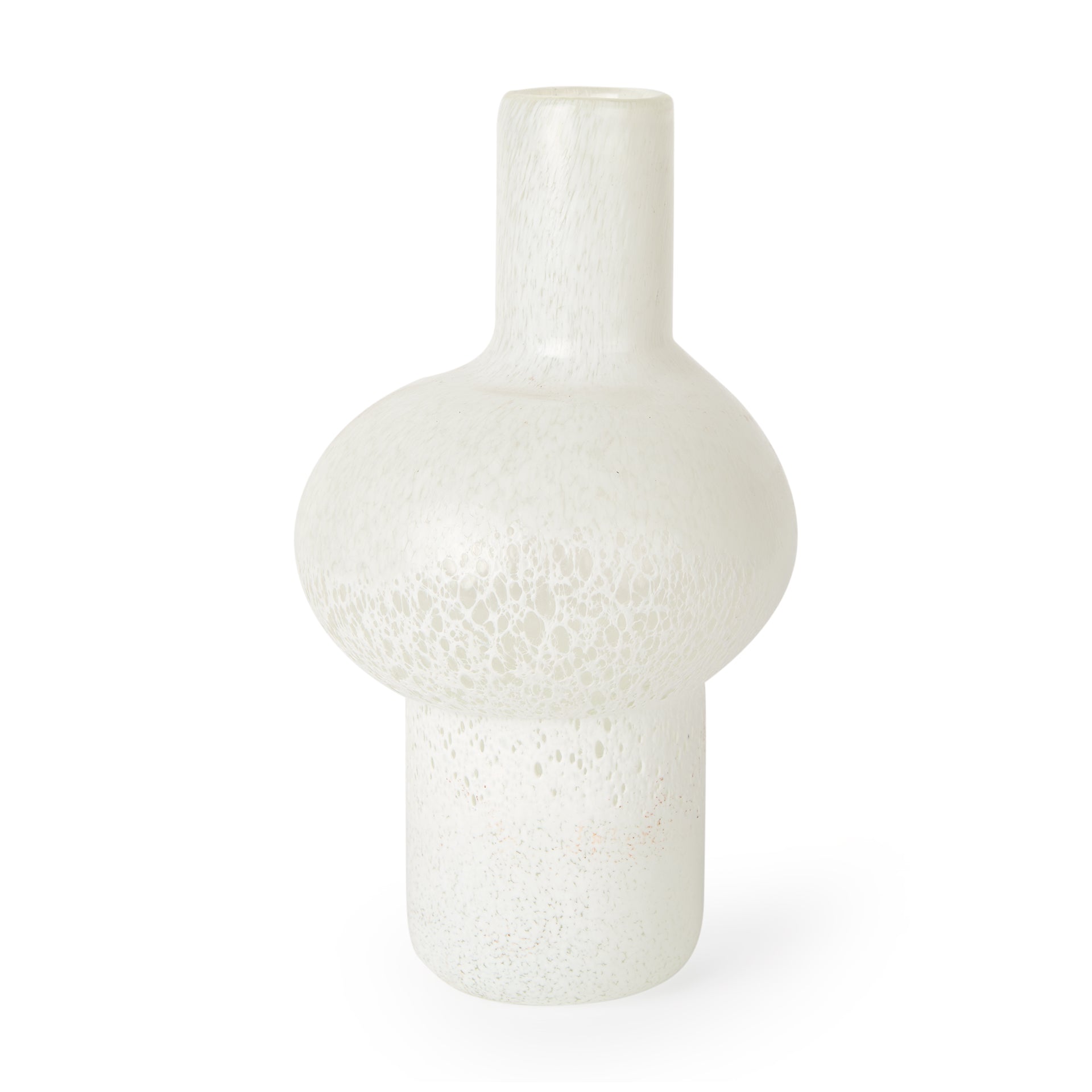 Heket Tall White Glass Vase