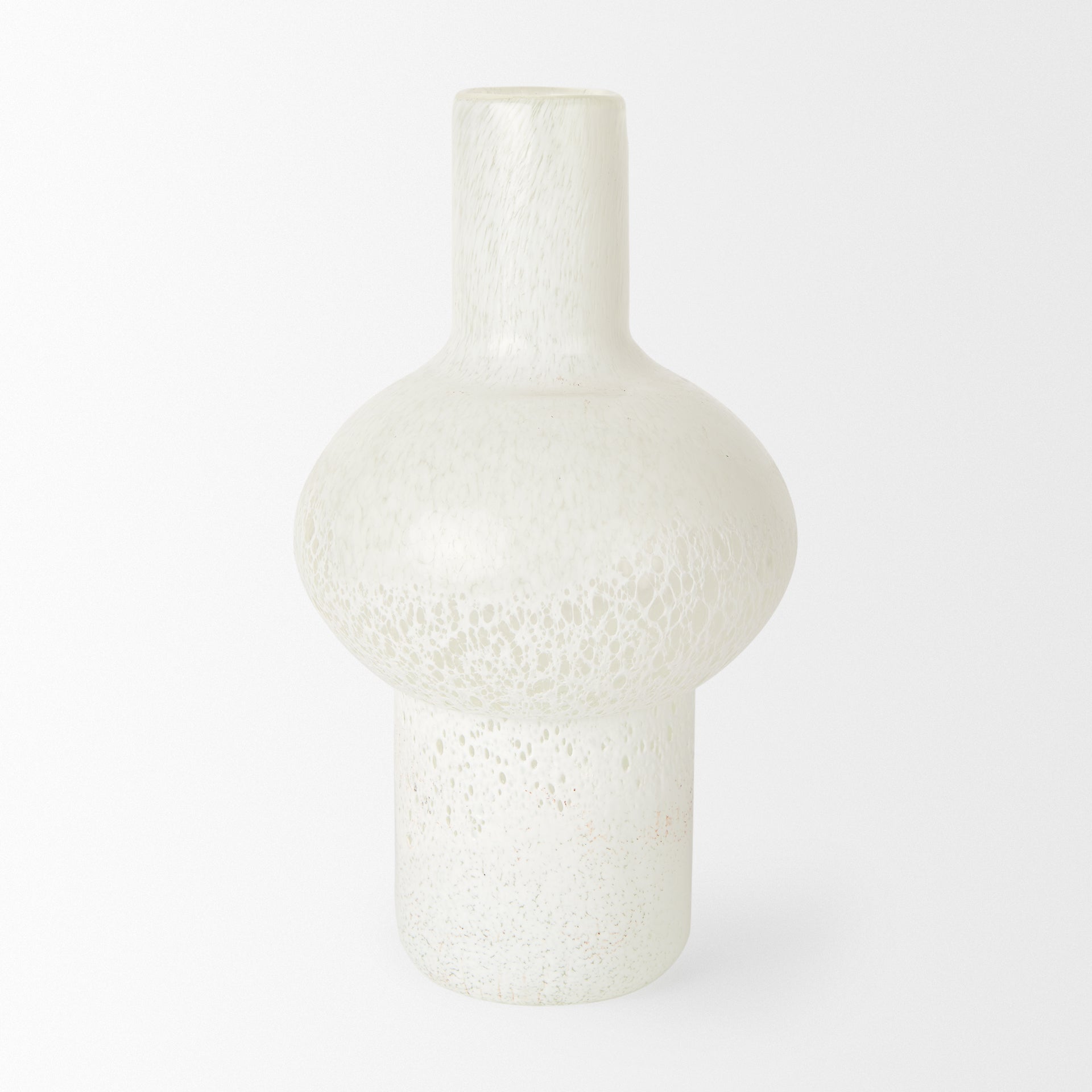 Heket Tall White Glass Vase