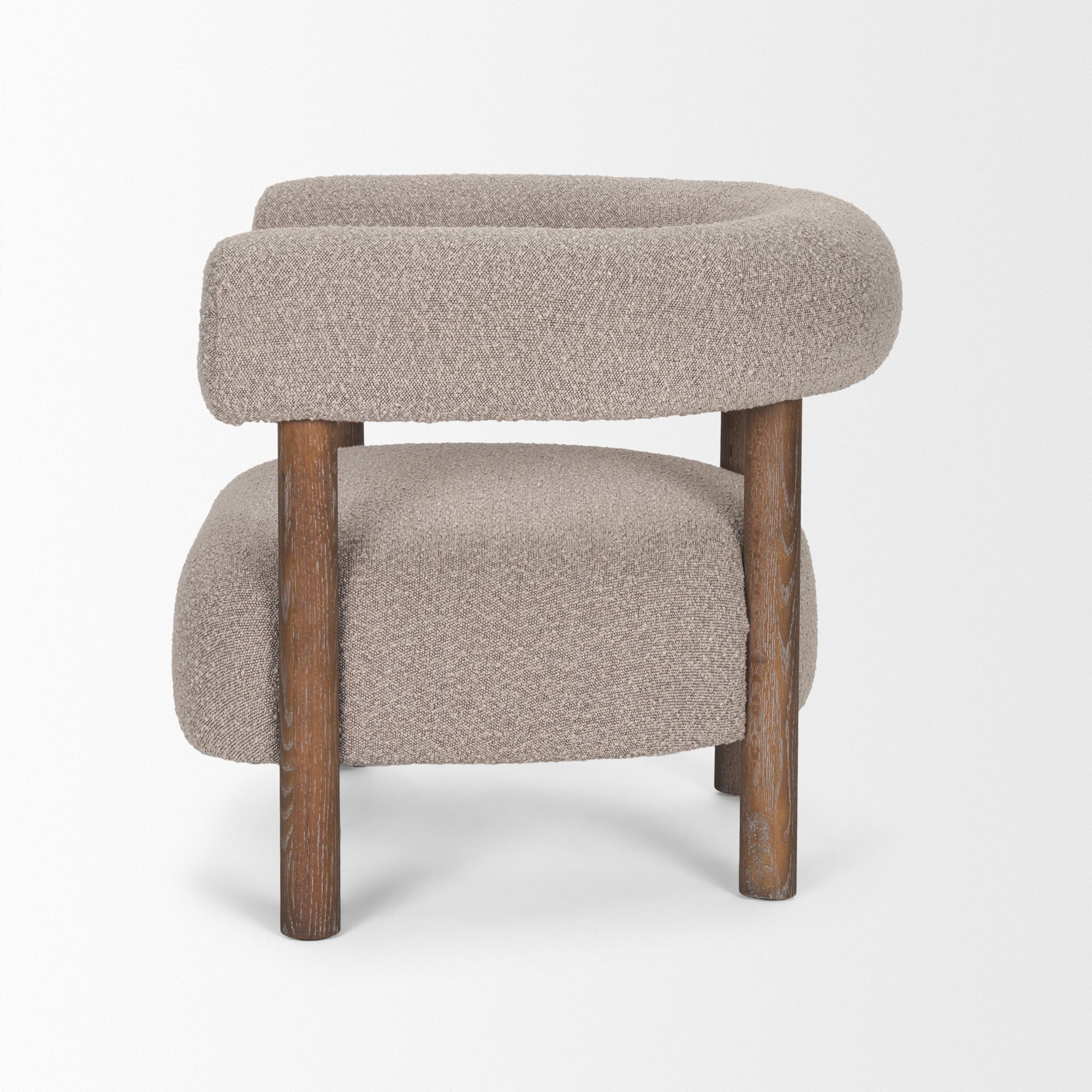 Gianna accent chair with upholstered fabric and wood legs by Hygge Design House