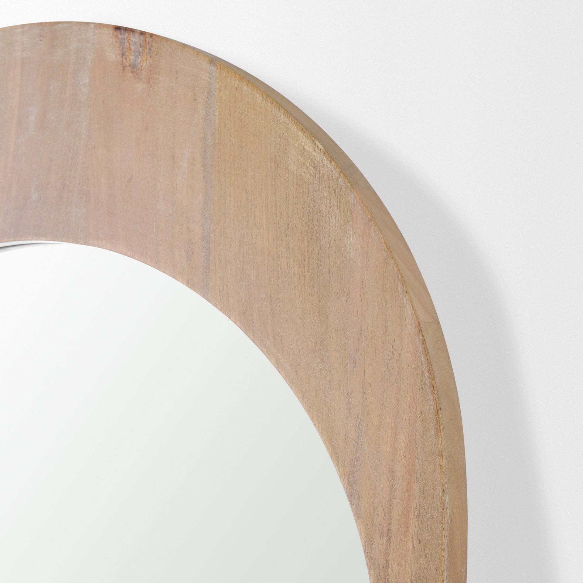 Celeste Light Brown Wood Arched Floor Mirror-thumbmail-4