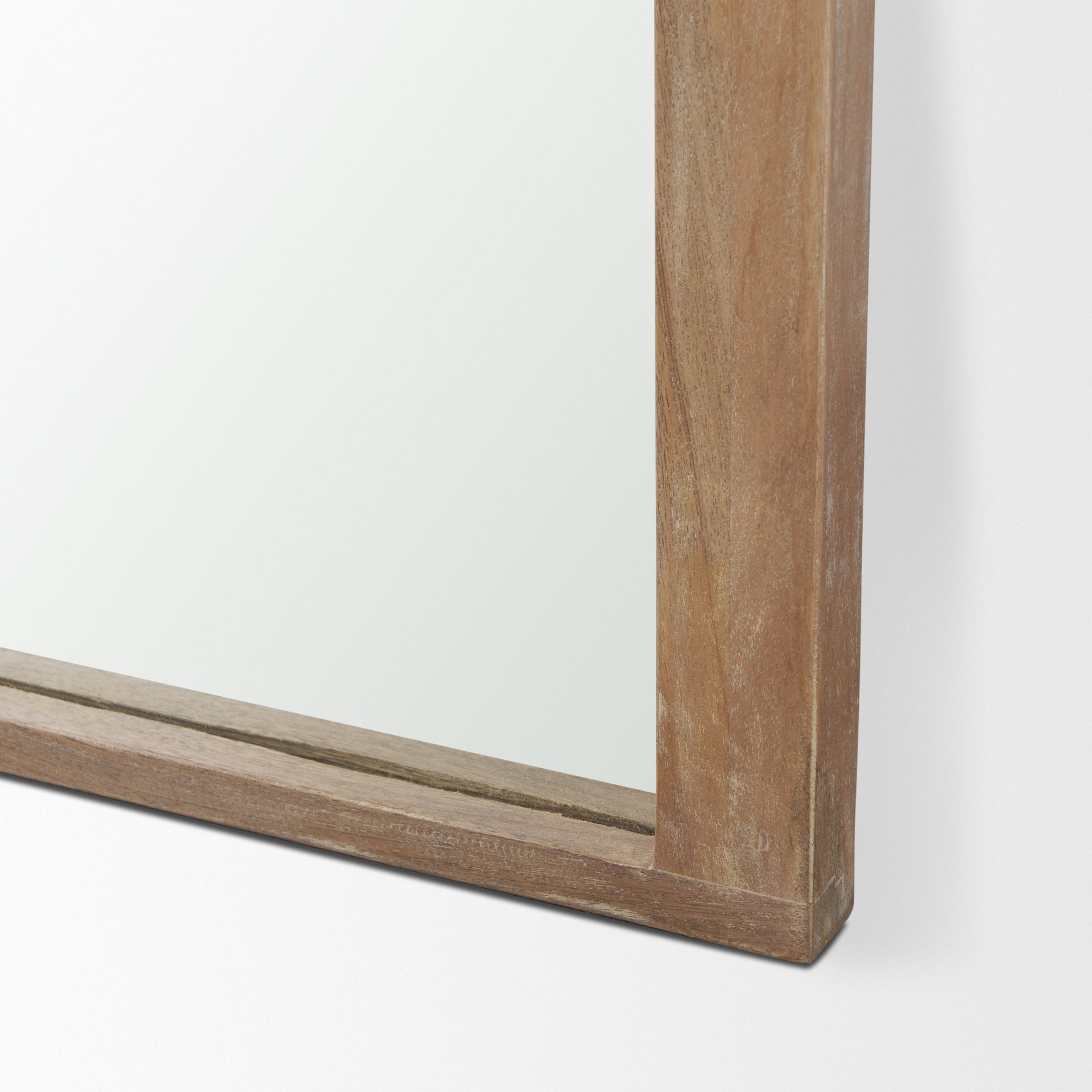 Celeste Light Brown Wood Arched Floor Mirror-thumbmail-5