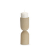 Qamra Tall Beige Textured Metal Pillar Candle Holder Candle Holder