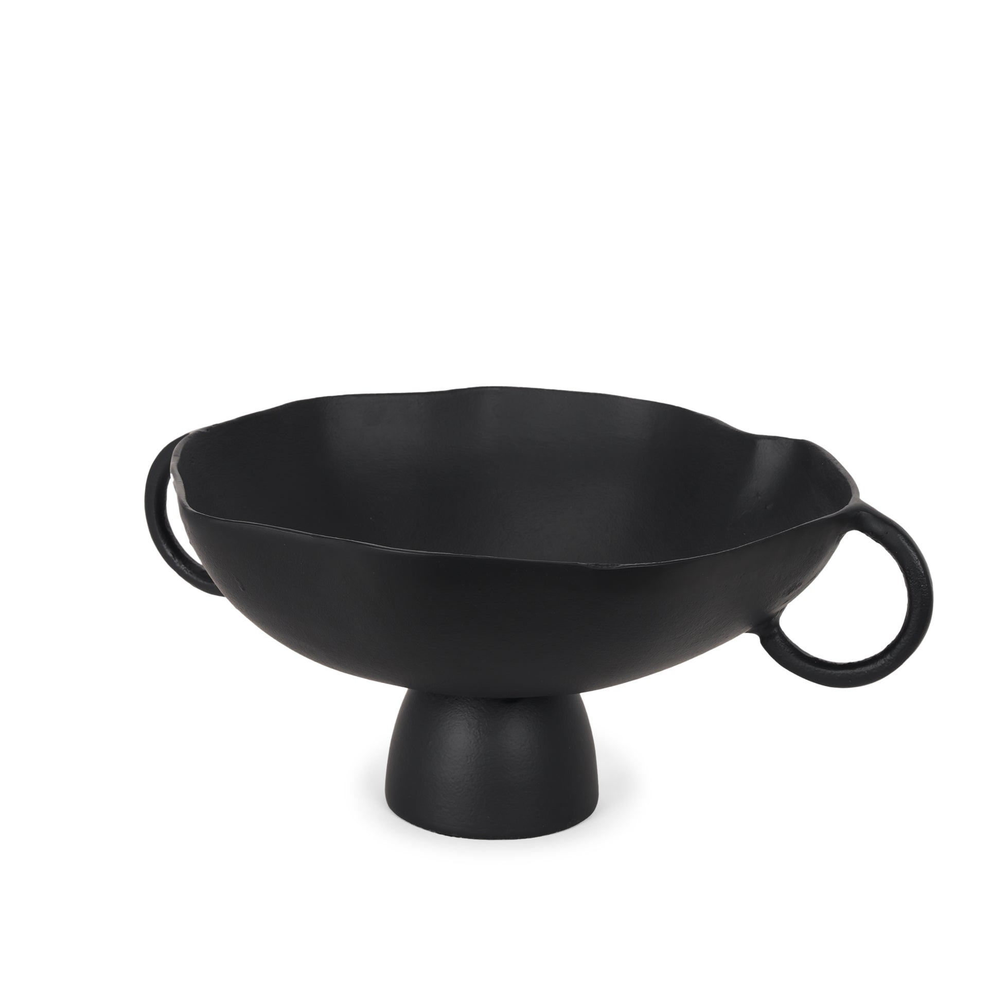 Radka Large Matte Black Metal Decorative Bowl-thumbmail-1