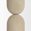 Qamra Medium Beige Textured Metal Pillar Candle Holder