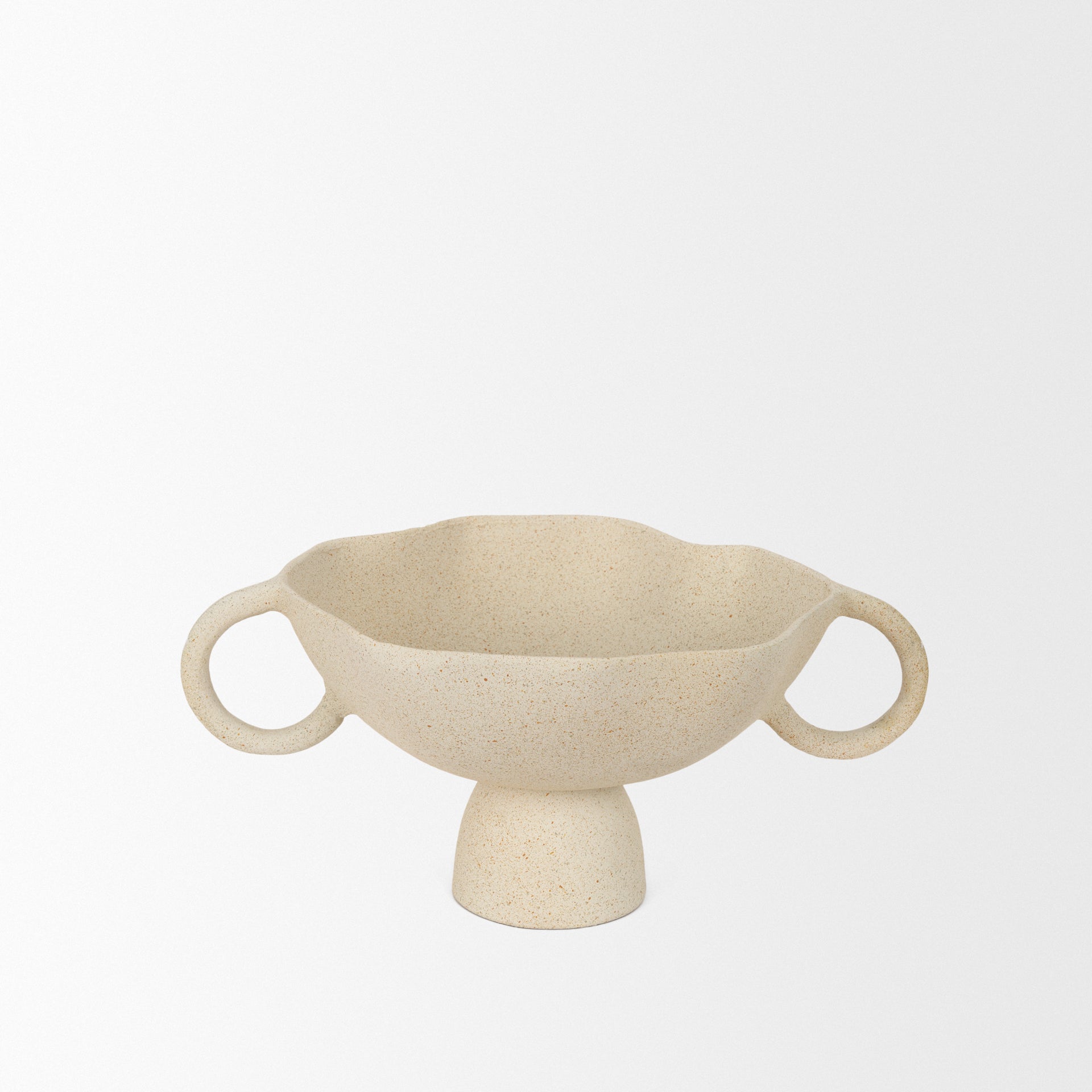 Radka Beige Textured Metal Decorative Bowl-thumbmail-1