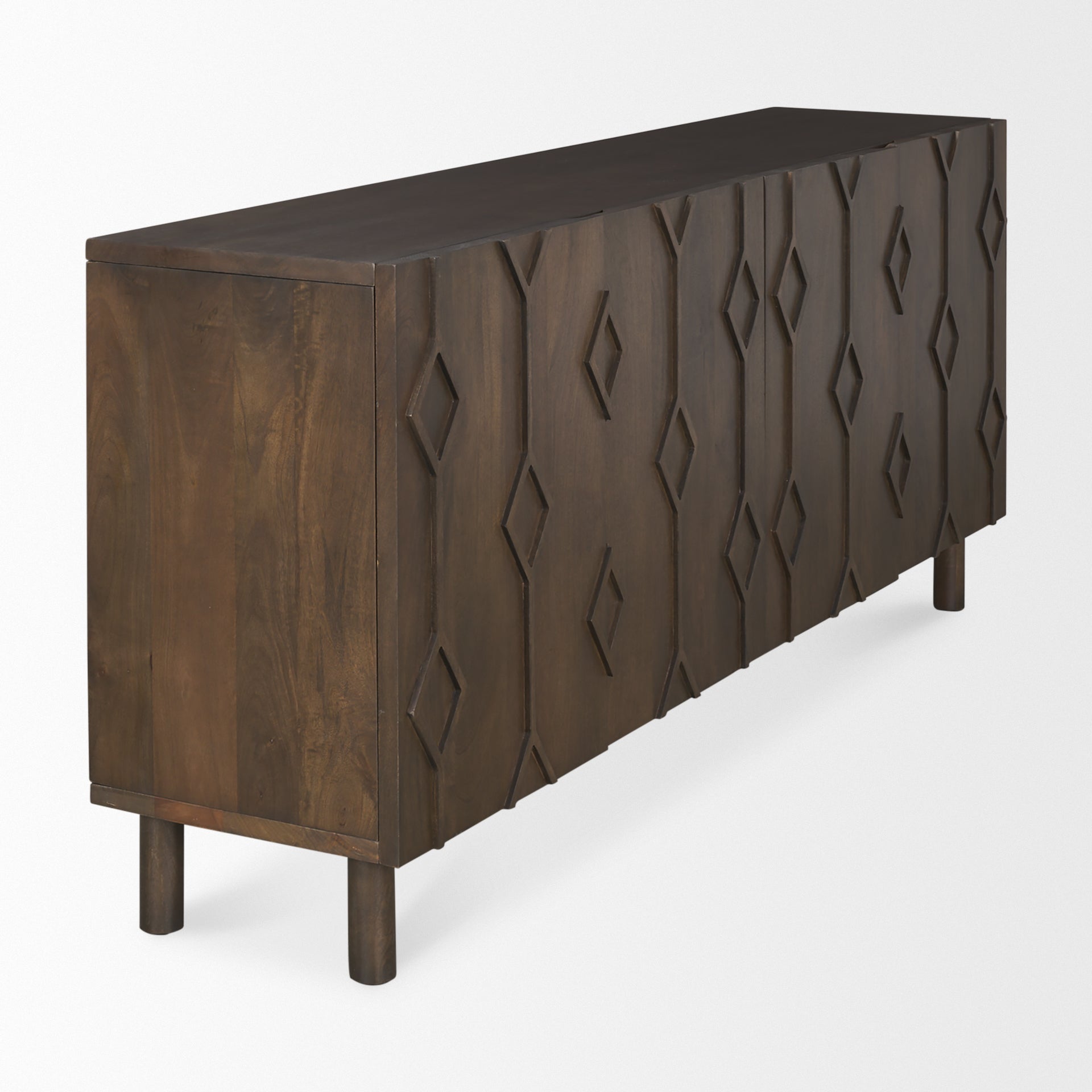 Heera Dark Brown Diamond Motif w/ Shelf Sideboard-thumbmail-6