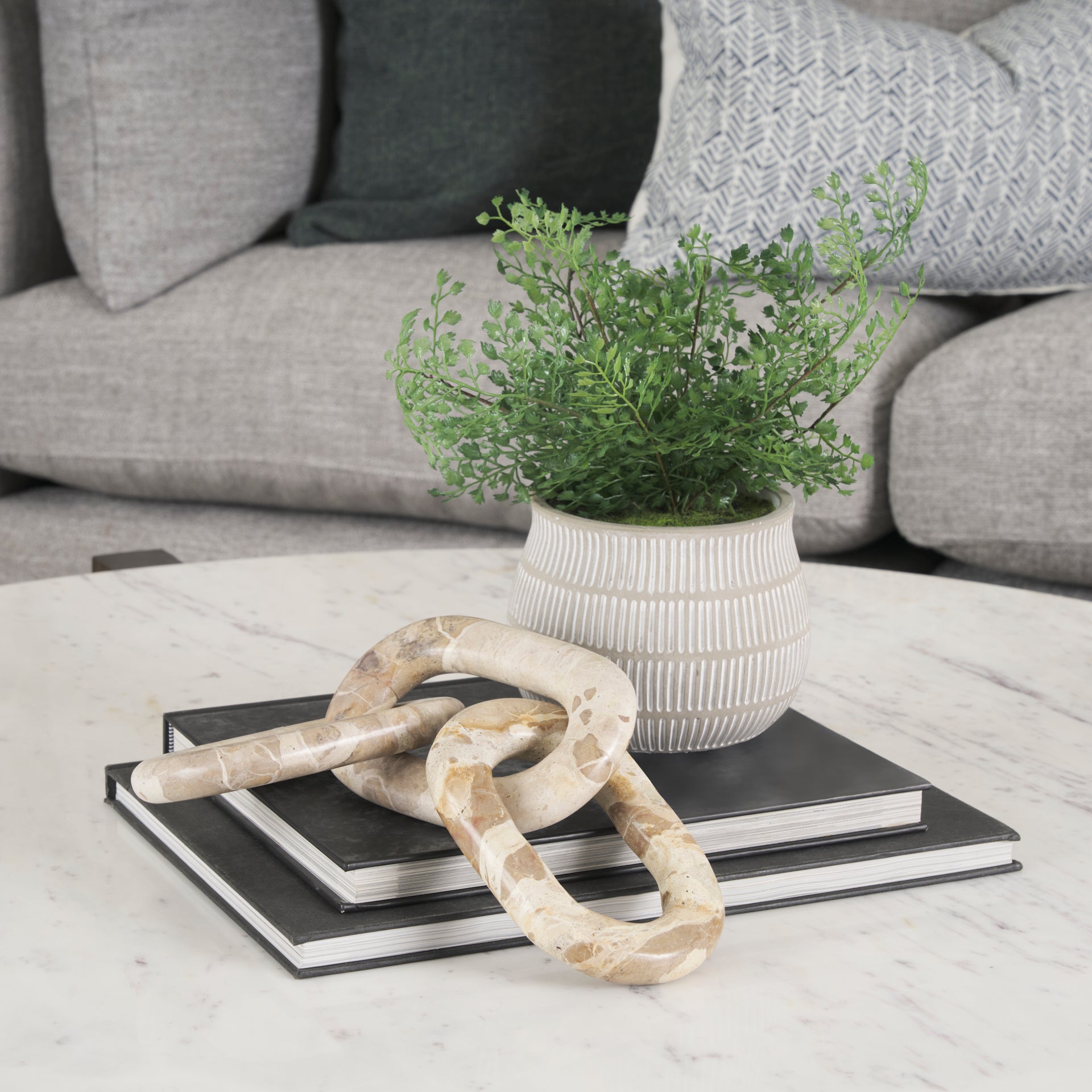Reinir Beige Marble Chain Link Decorative Object-thumbmail-9