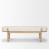 Sohan Light Brown Elm Wood w/ Oatmeal Fabric Bench
