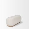 Siren Cream Fabric w/ Light Brown Wood Oblong Bench