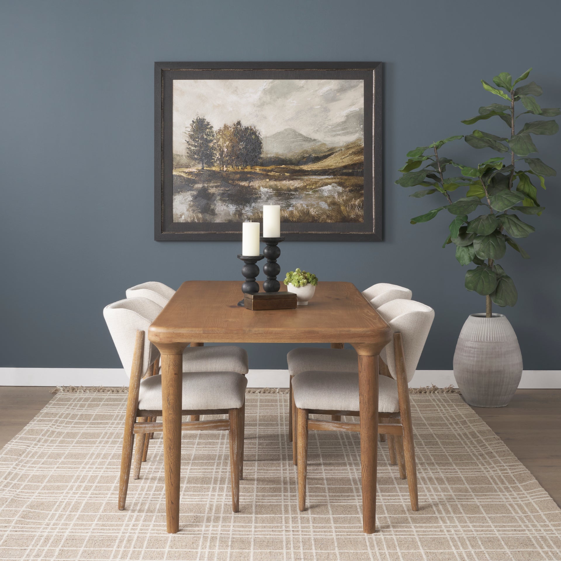 Suvan 72L Rectangular Oak Wood Dining Table