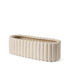 Mira Wide Textured Blush Beige Fluted Ceramic Vase