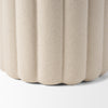 Mira Tall Textured Blush Beige Fluted Ceramic Vase