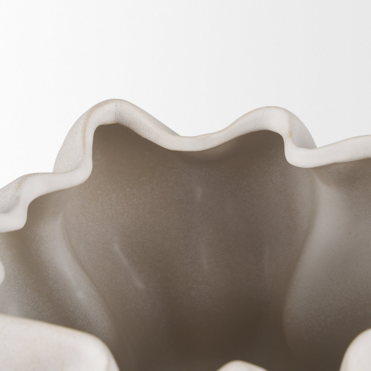 Vanna Sculptural Cream Glazed Ceramic Vase-thumbmail-2