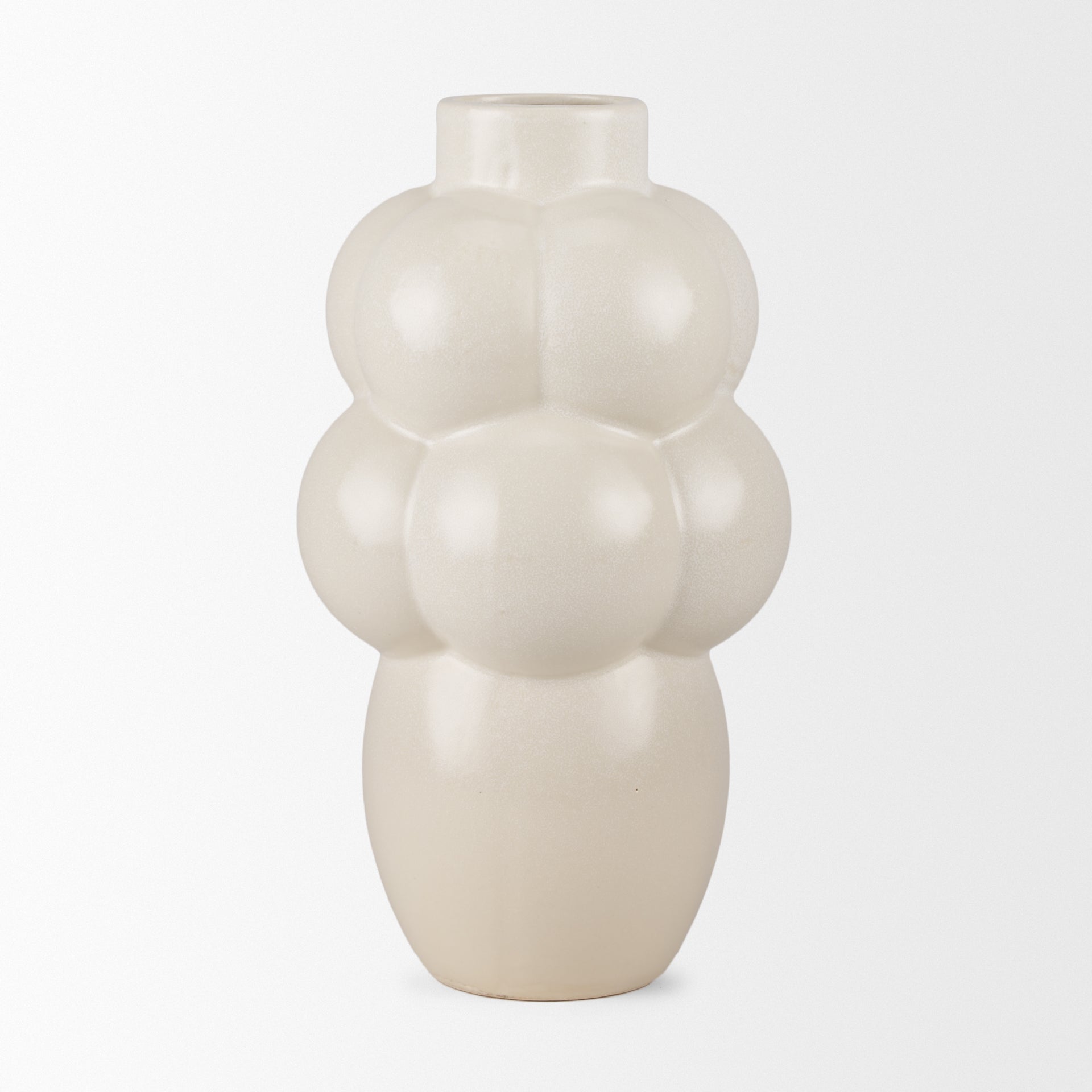 Ulvi Cream Glazed Bubble Ceramic Vase