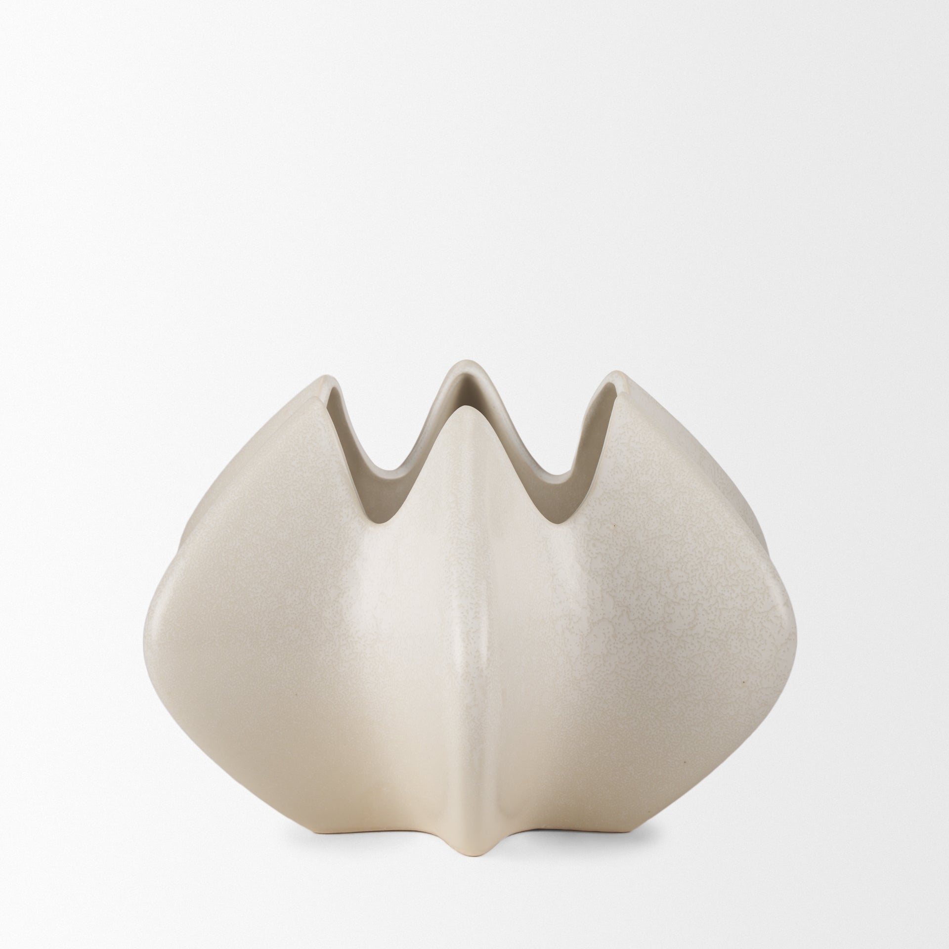 Ulrich Sculptural Cream Glazed Ceramic Vase