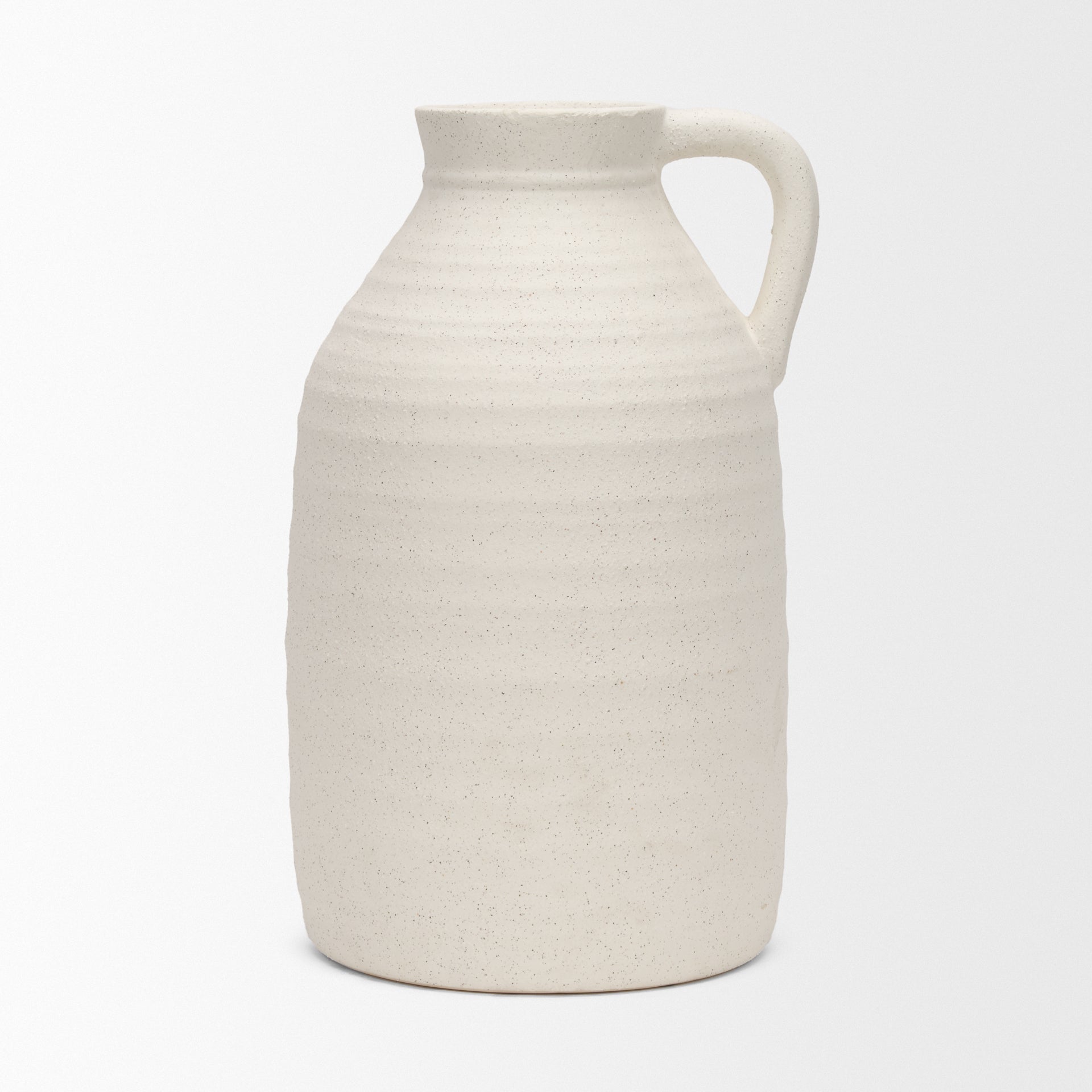 Tyrus Large Textured Matte White w/ Speckling Ceramic Vase