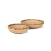 Wendell Light Brown Wood w/ Wood Beads Round Bowls