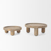 Virve Round Light Brown Wood w/ Gray Wash Wooden Trays