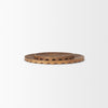 Waverly Round Light Brown Wood Scalloped Edged Trays
