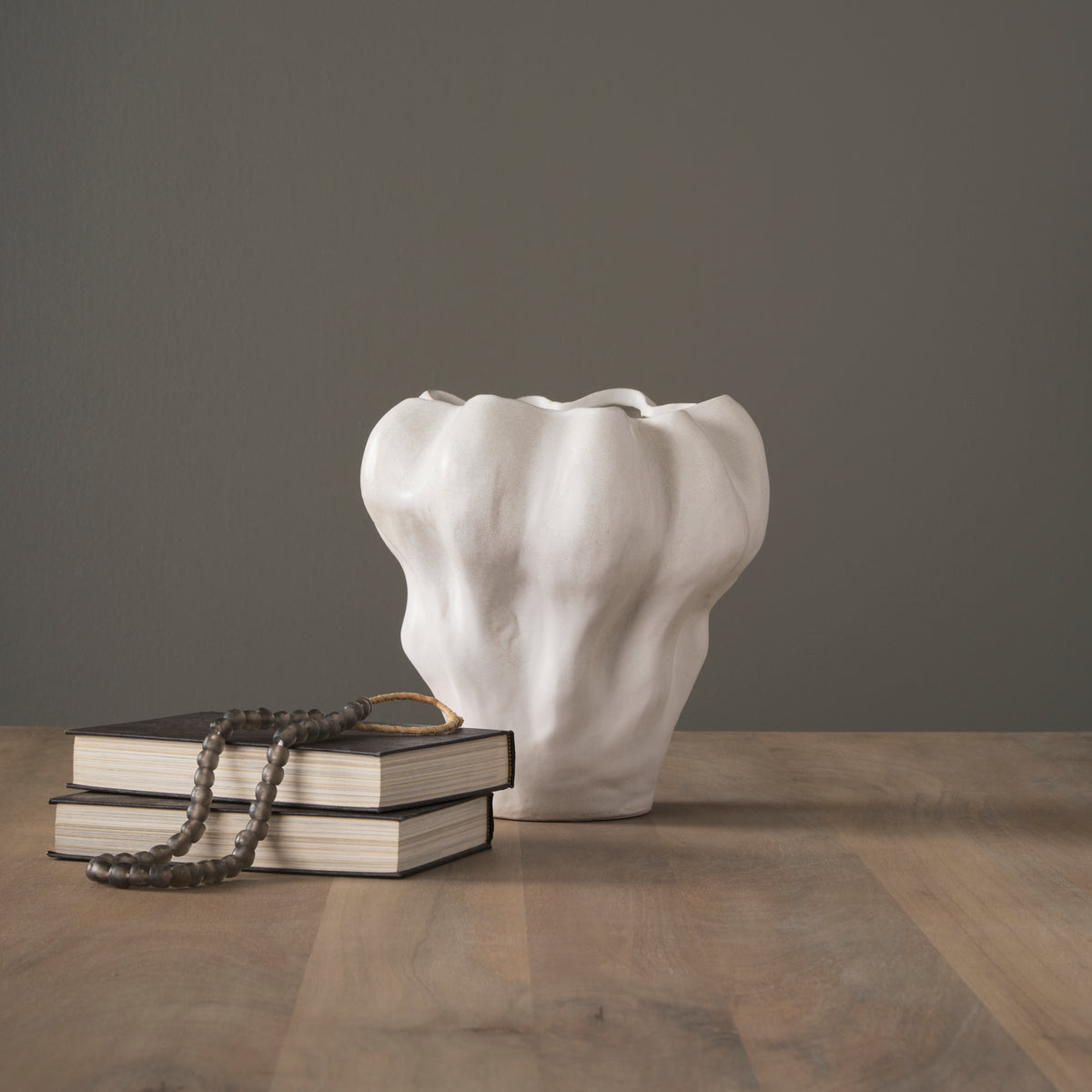 Vanna Sculptural Cream Glazed Ceramic Vase-thumbmail-3