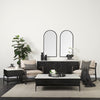 Divina Black-Brown Wood w/ White Marble Top and Black Metal Base Sideboard