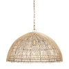 Thad 1-Light Natural Woven Rattan Dome Pendant