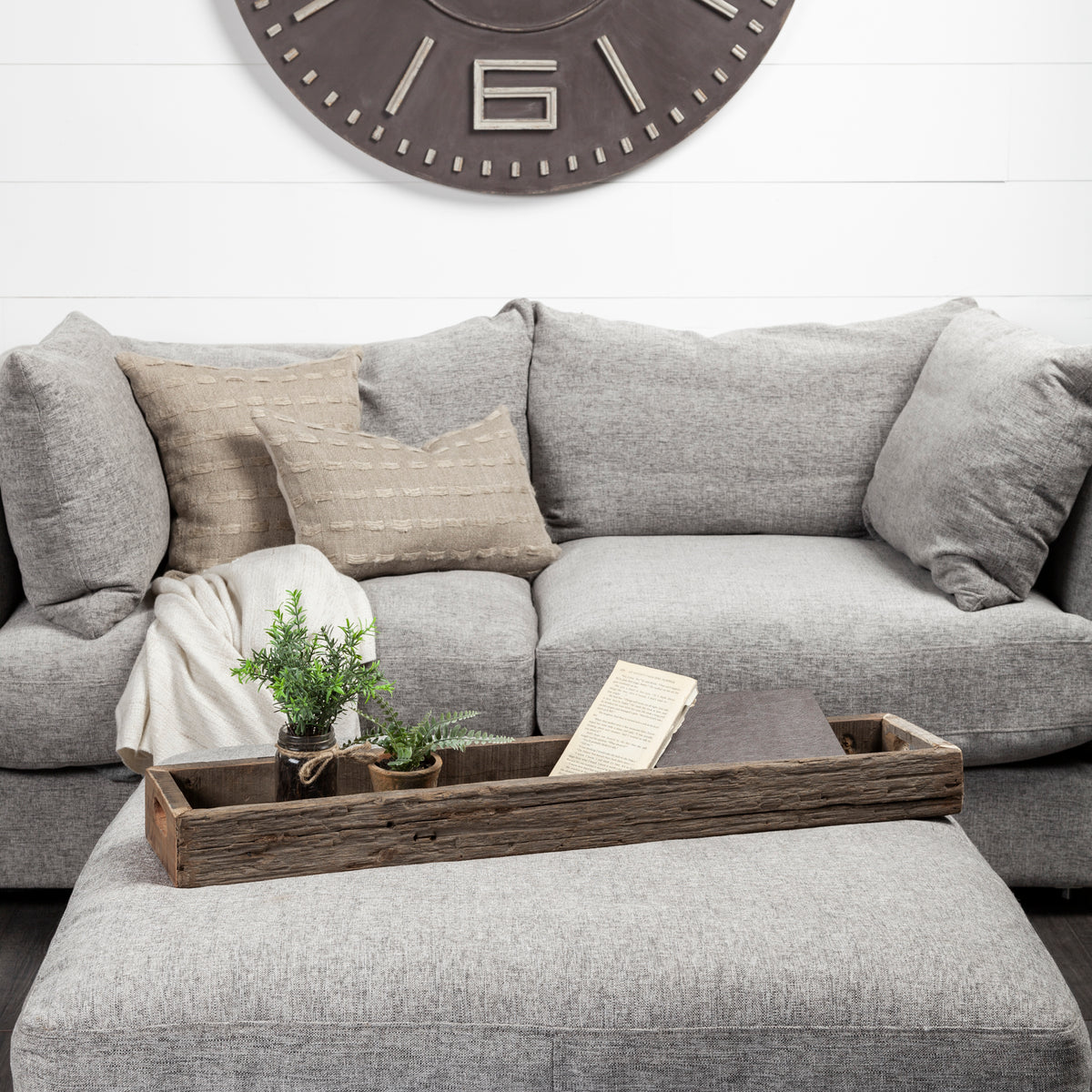 Vernon (Large) 36L x 7W Brown Reclaimed Wood Tray-thumbmail-3