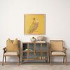 Donna Light Brown Wood Cane-Back w/ Beige Upholstered Seat Dining Chair