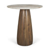 Allyson 32" Round Medium Brown Wood w/Savar Pink Marble Top Bistro Table