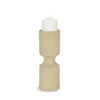 Akira Textured Beige Metal Pillar Candle Holder