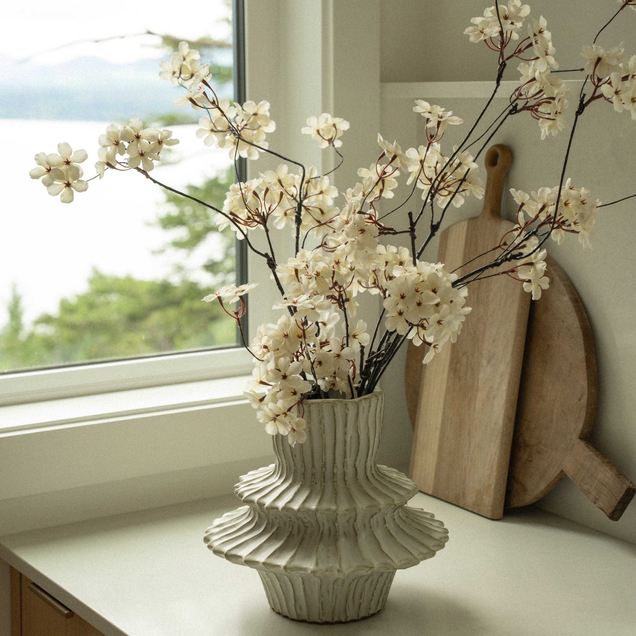 Stria Stoneware Layered Vase