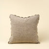 Scalloped Edge Pillow, Silver Grey Cover with Filler