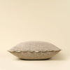 Scalloped Edge Pillow, Silver Grey Cover with Filler
