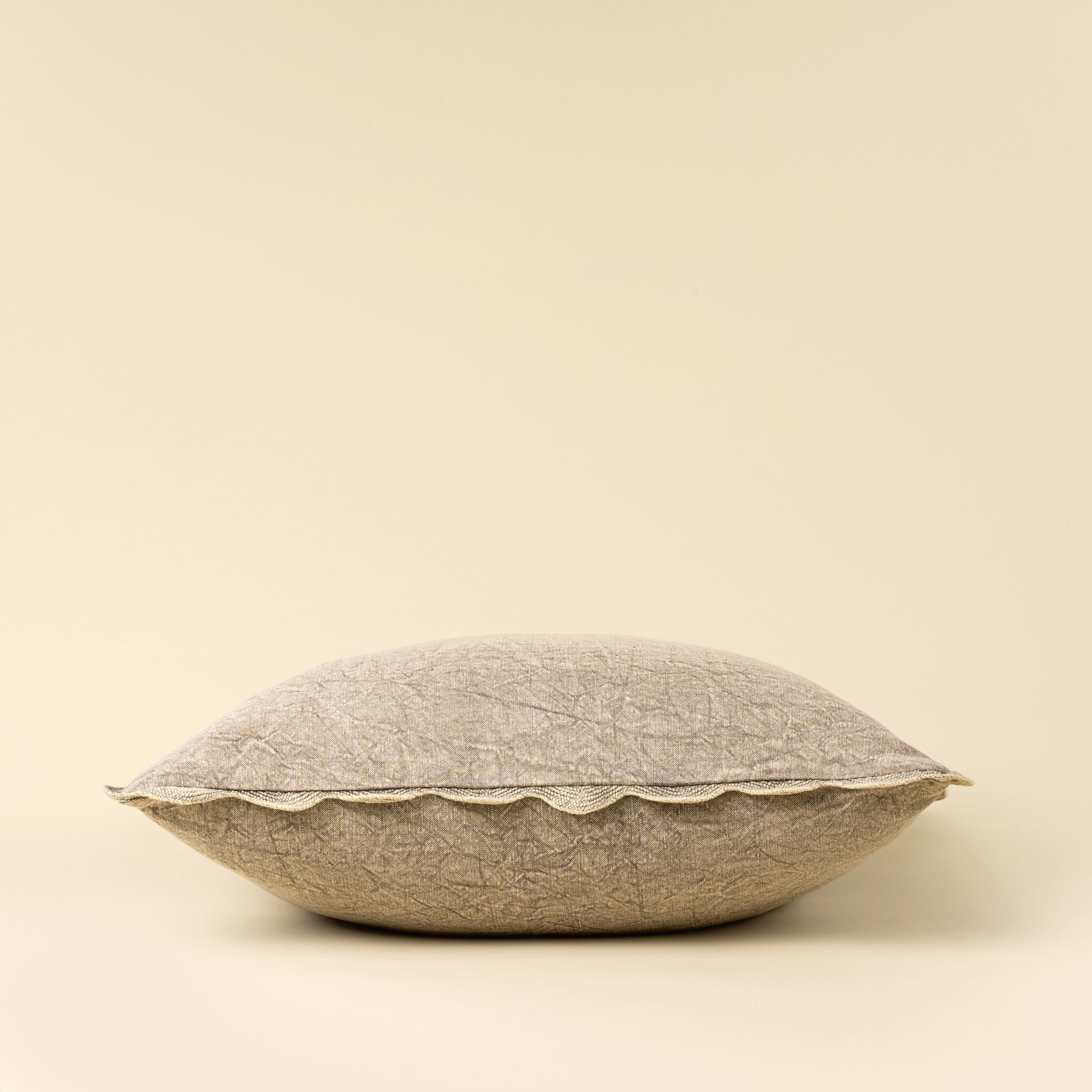Scalloped Edge Pillow, Silver Grey Cover with Filler-thumbmail-3
