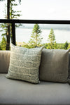 Scalloped Edge Pillow, Silver Grey Cover with Filler