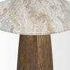 Allyson 32" Round Medium Brown Wood w/Savar Pink Marble Top Bistro Table
