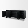 Rowan Black Oak Wood Closed 4 Door Sideboard