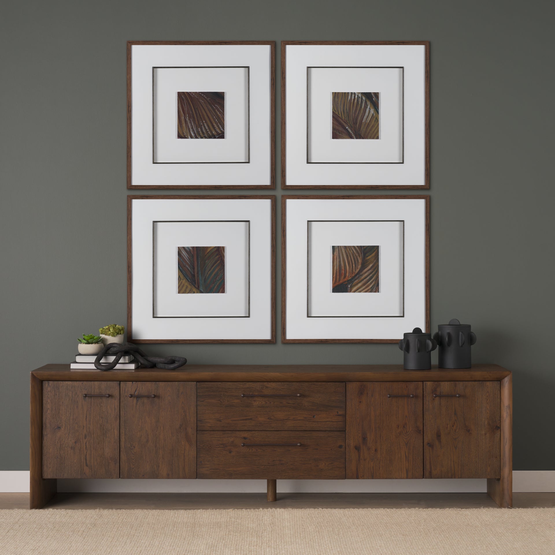 stylish media console in dark oak