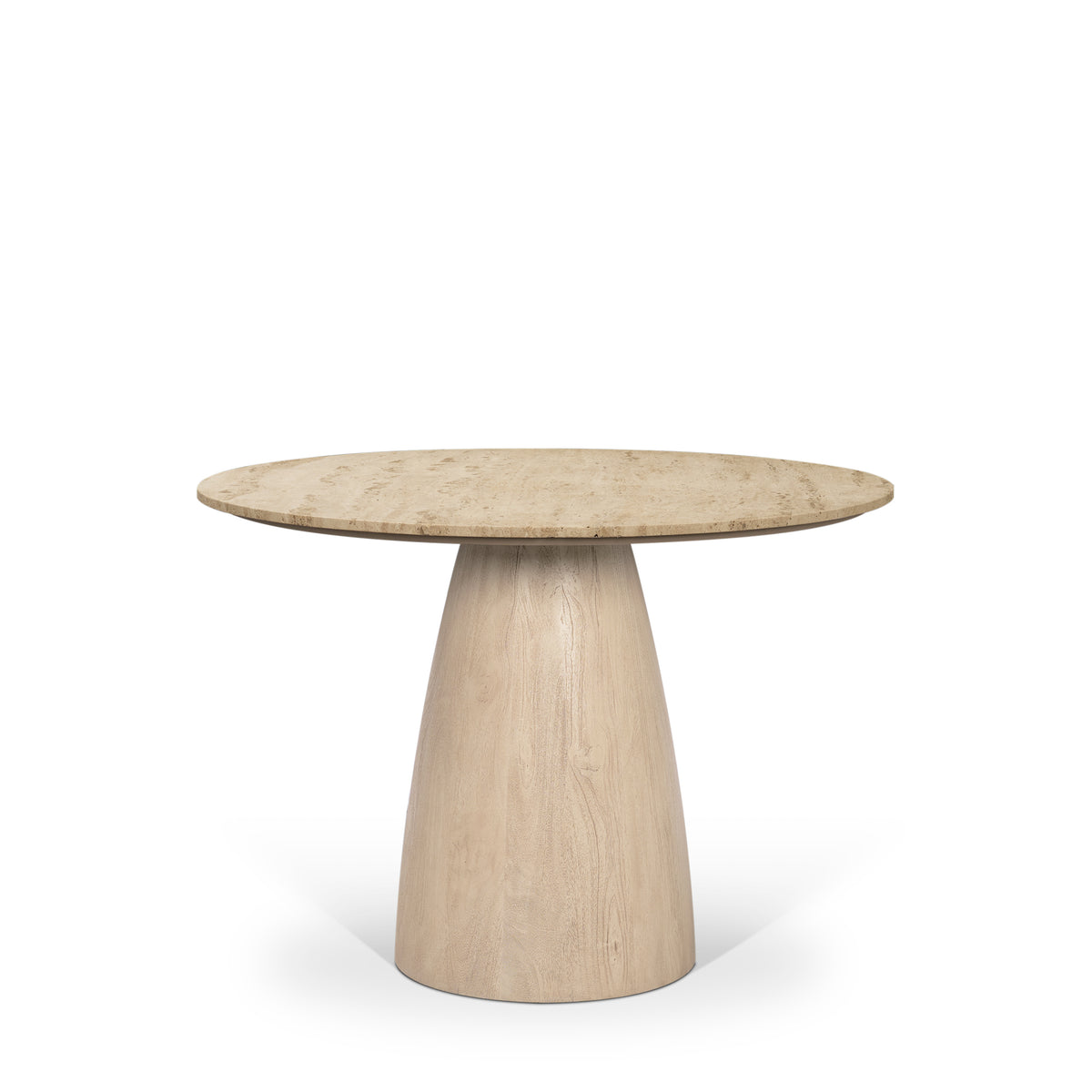 Allyson 42" Round Pedestal Dining Table | Light Brown Wood | Seats 4-thumbmail-1