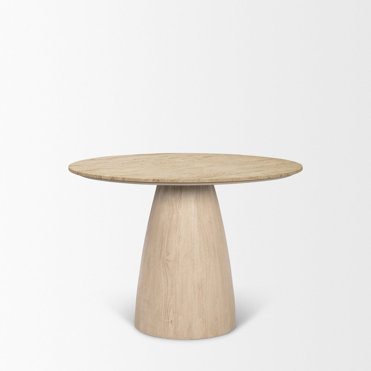Allyson 42" Round Pedestal Dining Table | Light Brown Wood | Seats 4-thumbmail-2