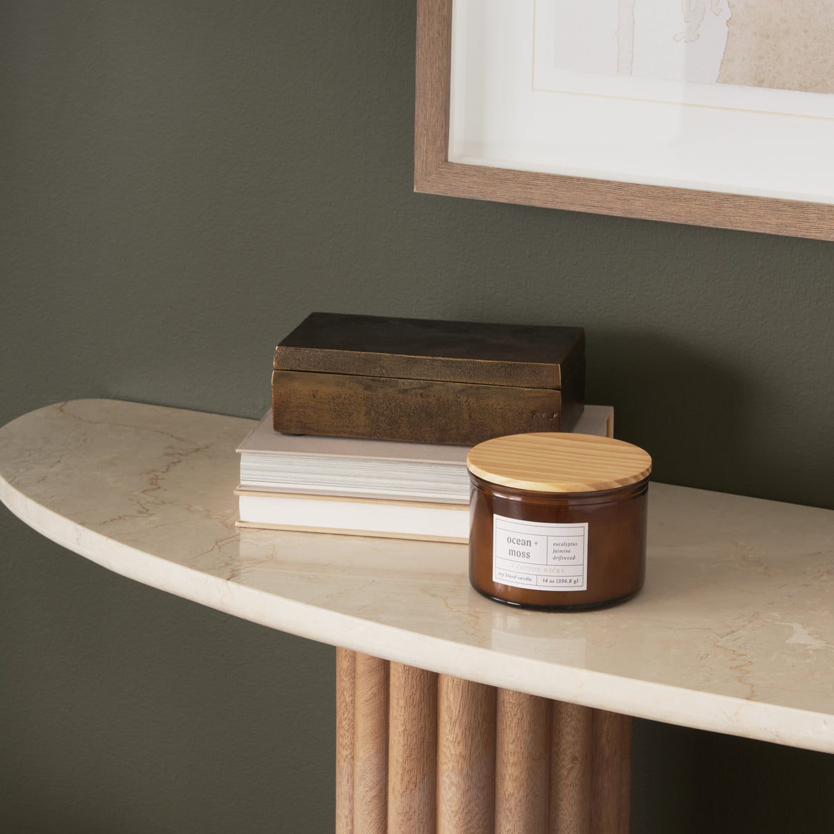 Marbrello Botticino Marble Top Console-thumbmail-4