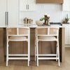 Tabitha Beige Fabric/Rattan Seat Blonde Wood Frame Counter Stool