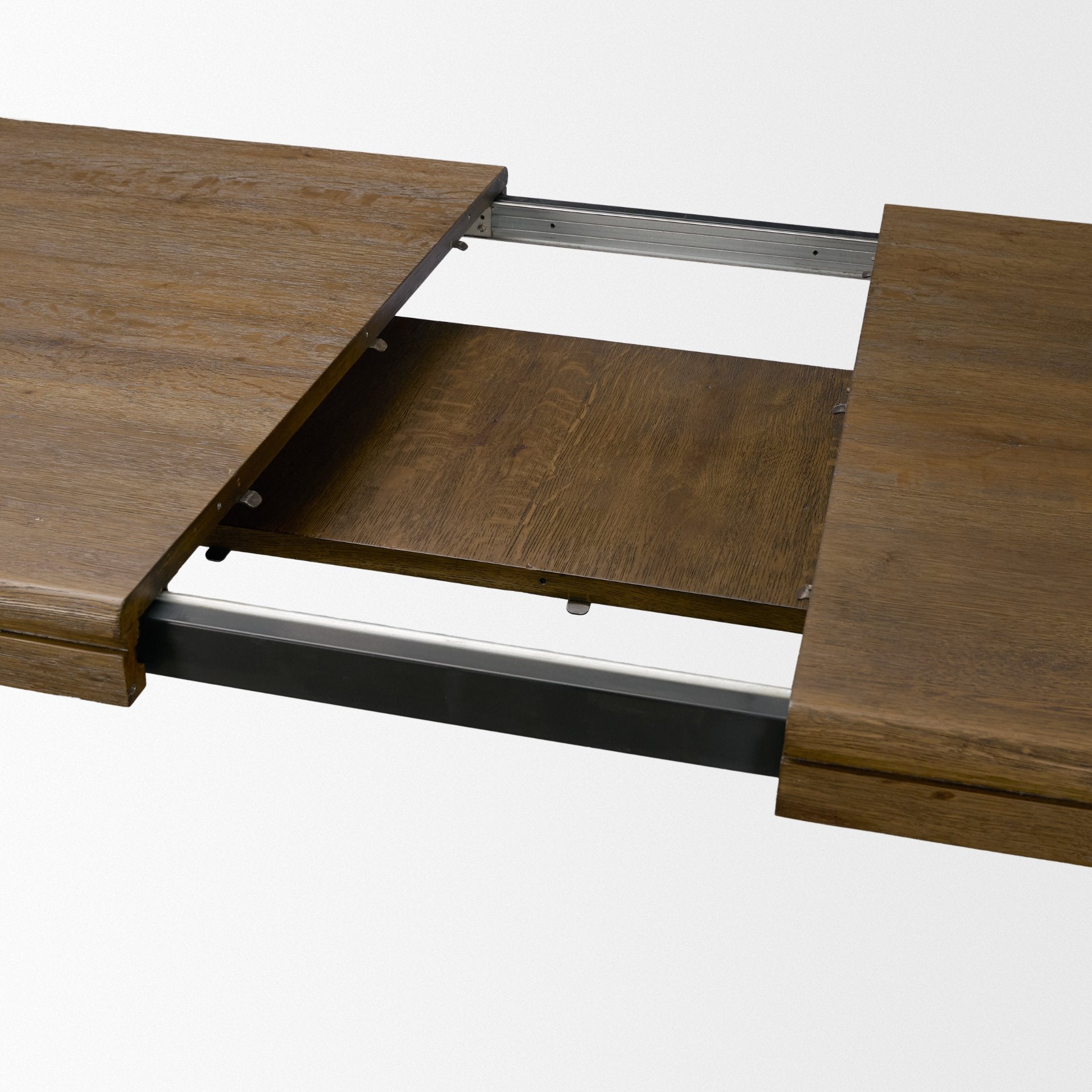 Kendrix 84" Dark Brown Oak Wood Extendable Rectangular Dining Table-thumbmail-2