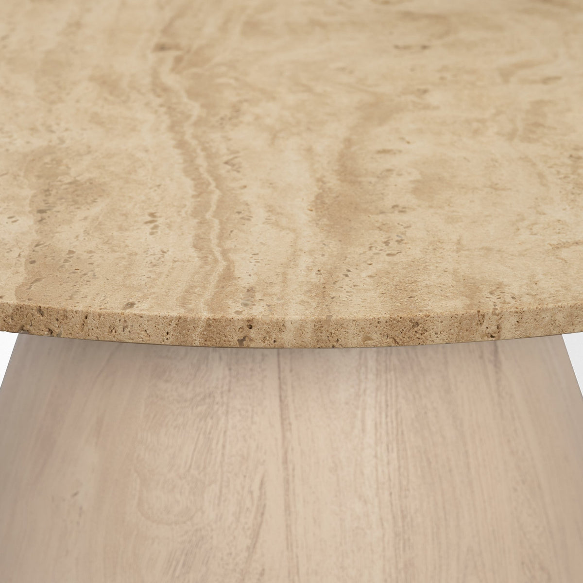 Allyson 36" Light Wood Base w/ Travertine Top Coffee Table-thumbmail-4